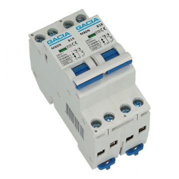 Gacia installatieautomaat kookgroep 2x 1 polig + nul 16A B