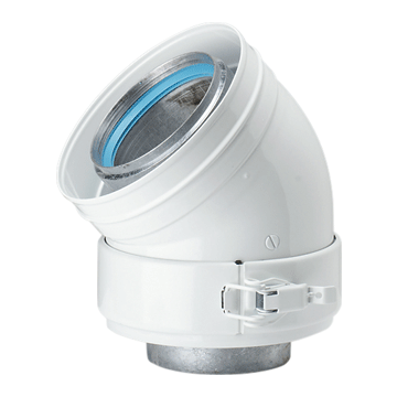 Concentrische rookgasafvoerbocht 125x80 45grd