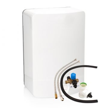 Vooraanzicht van de Itho Daalderop Close-up Smart keukenboiler - 15 liter - met aansluitset