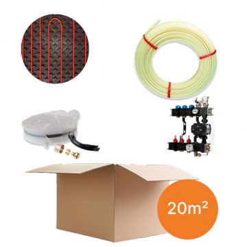 Vloerverwarmingspakket 20m² - noppenplaat - warmtepomp
