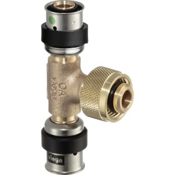 Viega Smartpress overgangs T-stuk 16x1/2x16 2xpers x Prevista-steek