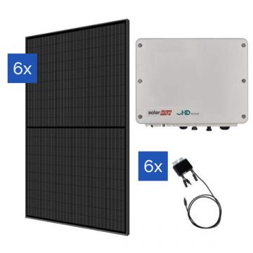 PV-pakket 2640 Wp - 6 panelen - met optimizers - 1-fase omvormer