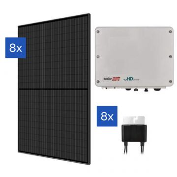 PV-pakket 3520 Wp - 8 panelen  - 8 optimizers - 1-fase omvormer
