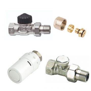 Radiator aansluitset zijaansluiting recht - 16mm