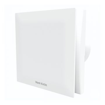 Vooraanzicht van de Vent-Axia Mute badkamerventilator 100TN met timer