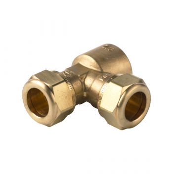 VSH t-stuk 15 x 15 x 1/2"mm knel x knel x binnendraad - messing