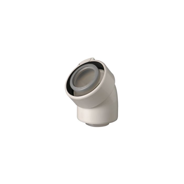Ubbink Bocht 45° concentrisch - Ø60/100 - Pptl/ks - Wit