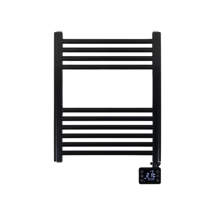 Vooraanzicht van de Eurom Sani badkamerradiator 400 Wifi - zwart