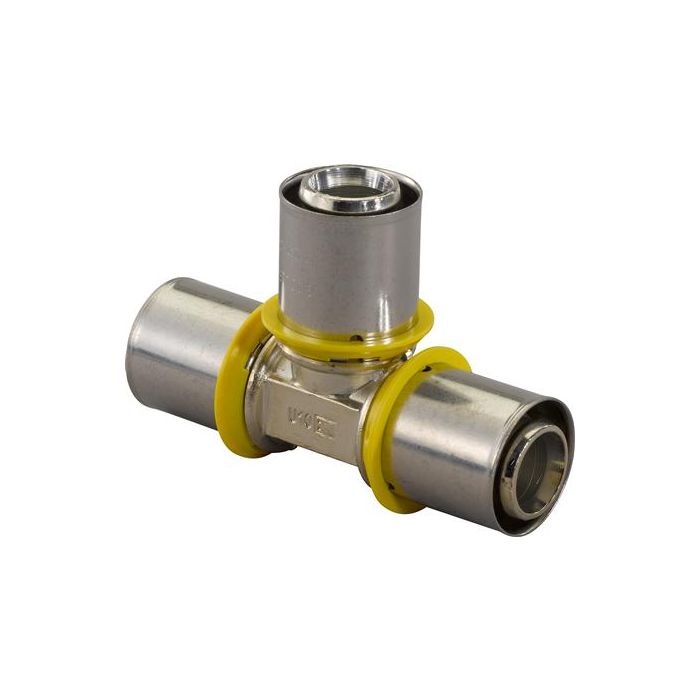 Uponor MLC-G T-stuk 20x20x20 messing gas