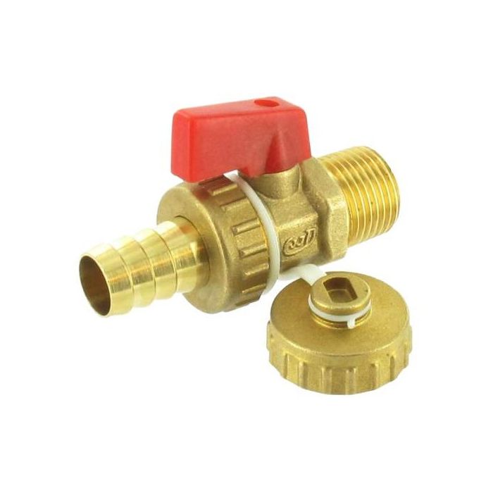 Comfort Line vul/aftapkraan recht hendel 1/2" buitendraad + tule, met hendel
