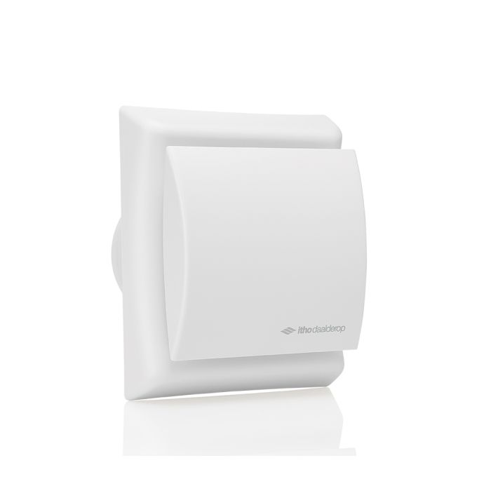 Vooraanzicht van de Itho Daalderop BTV N201T badkamerventilator met timer