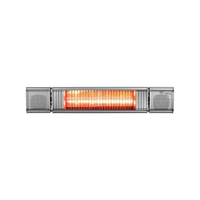 Vooraanzicht van de Eurom Heat and Beat Antraciet terrasverwarmer - 2000W