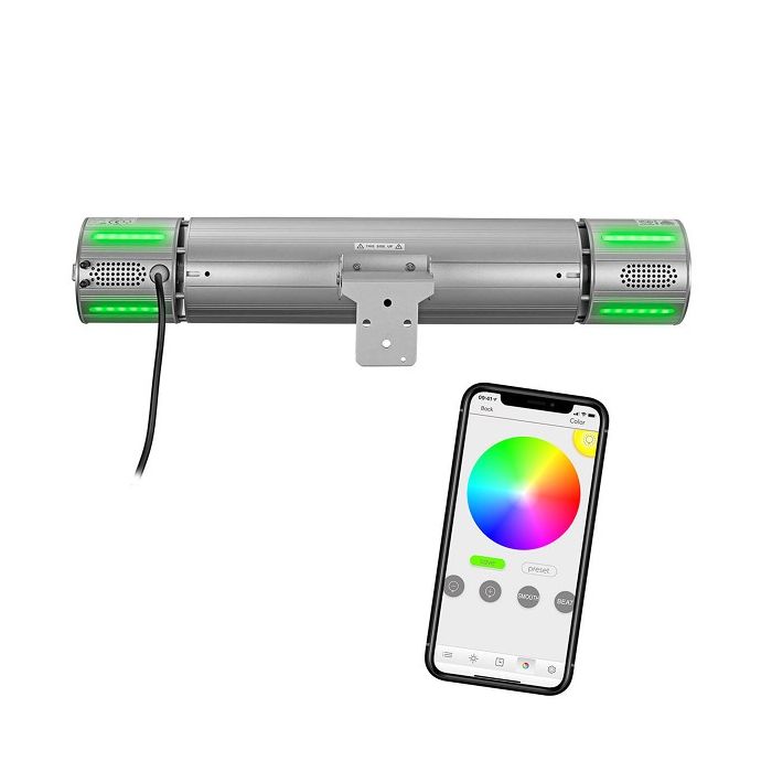 LED sfeerverlichting van de Eurom Heat and Beat Antraciet terrasverwarmer - 2000W