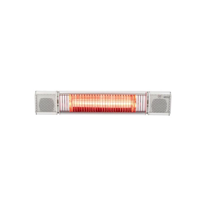 Vooraanzicht van de Eurom Heat and Beat Wit terrasverwarmer - 2000W