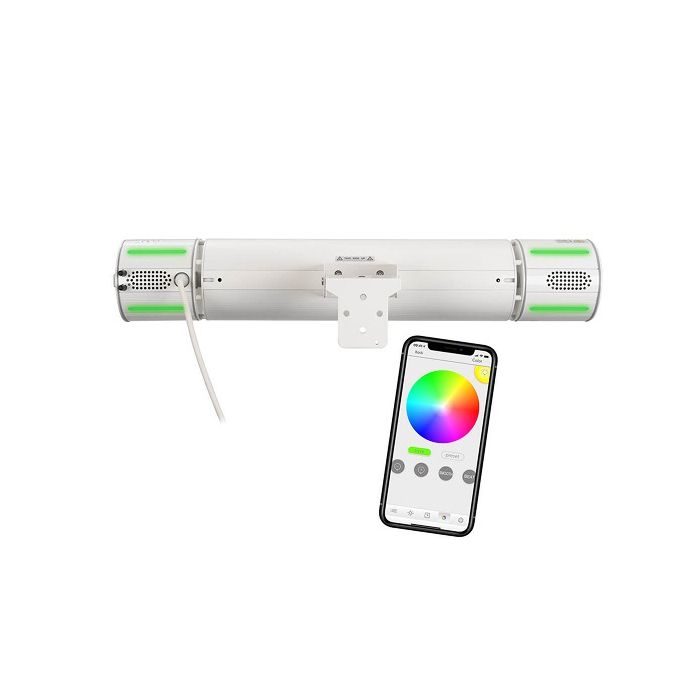 LED sfeerverlichting aan de achterkant van de Eurom Heat and Beat Wit terrasverwarmer - 2000W
