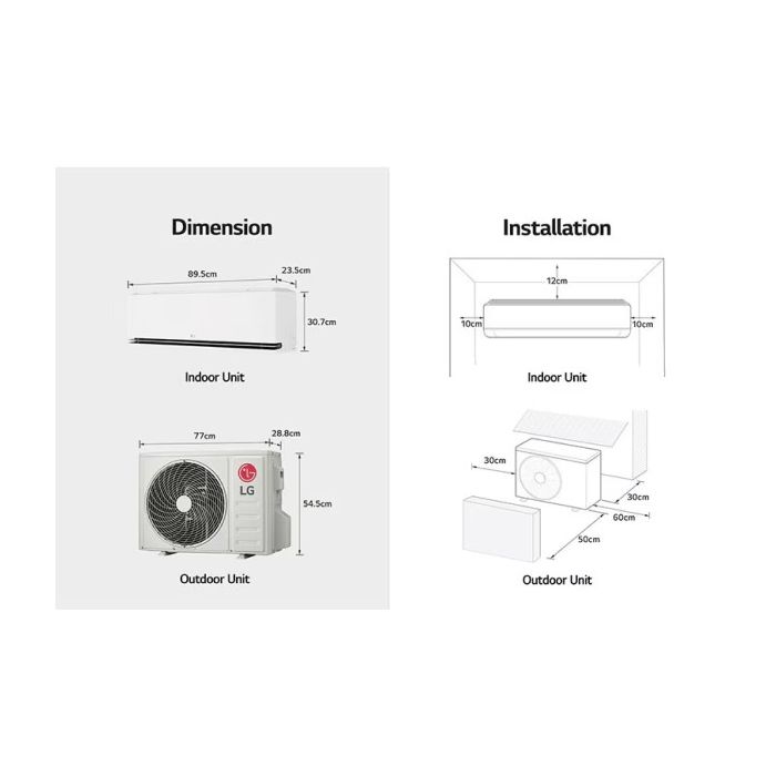 LG Dualcool AI AIR Premium split unit airco 2,5kW