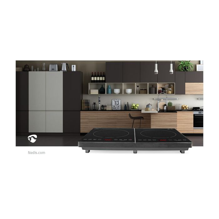 Nedis inductiekookplaat - 2 kookzones - 3500 W