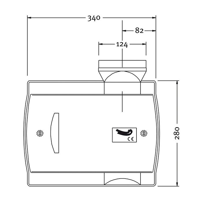 maatvoering Orcon ventilatiebox Compact 10RH