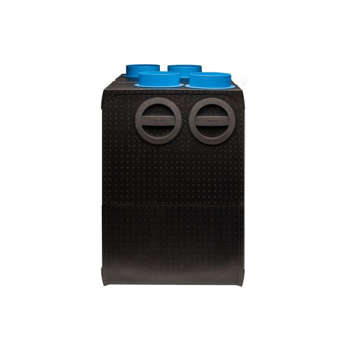 Zij-aanzicht Orcon HRC-500 WTW unit