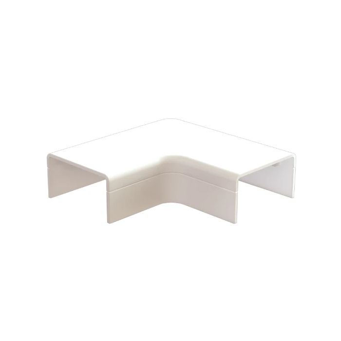 Canalit Plattebocht met bodemstuk 25x13mm wit - 2 stuks