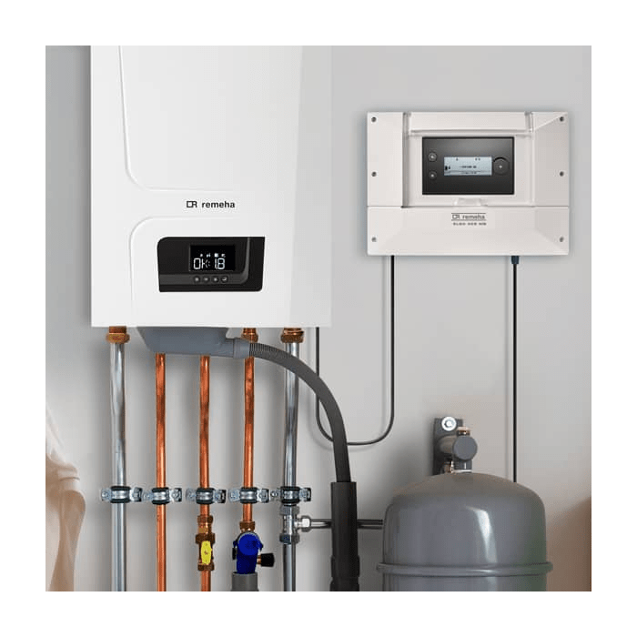 Remeha Elga Ace H Monoblock controlbox met cv-ketel in opstelling