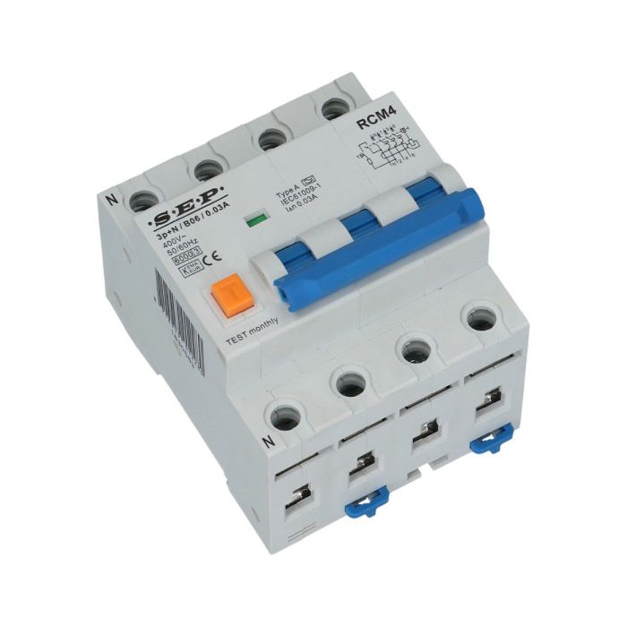 SEP aardlekautomaat 3 polig + nul 20A C 30mA 6kA
