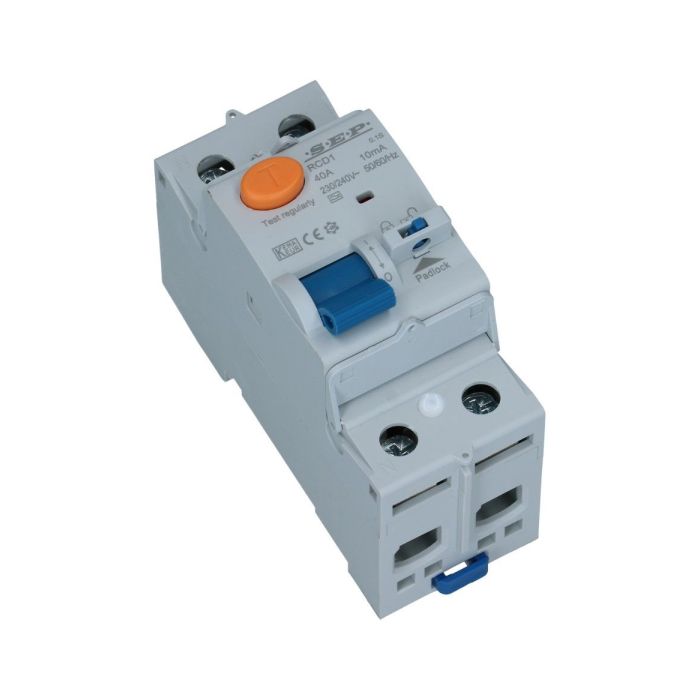 SEP aardlekschakelaar 2 polig 40A 300mA Type A 10kA RCD1