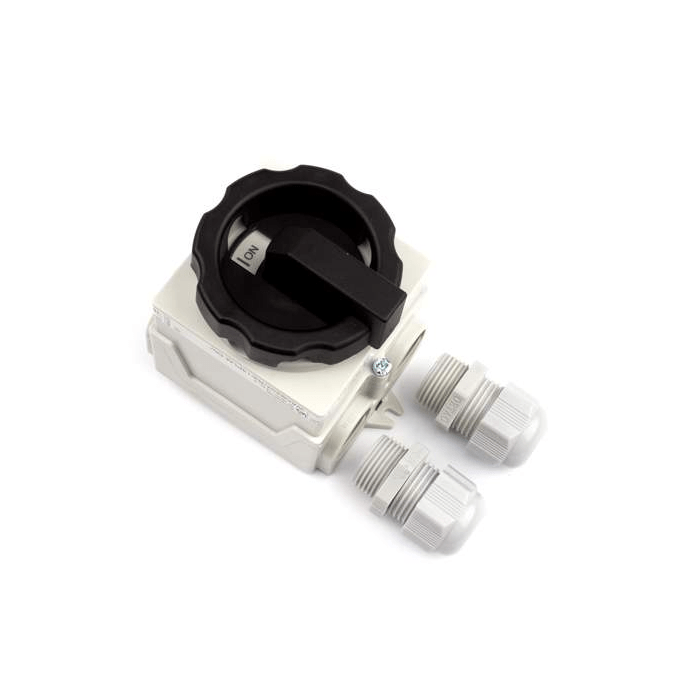 Sontheimer werkschakelaar compact 3-polig 25A IP65 - 2x wartels