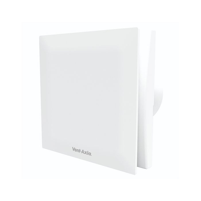 Vooraanzicht van de Vent-Axia Mute badkamerventilator 100TN met timer