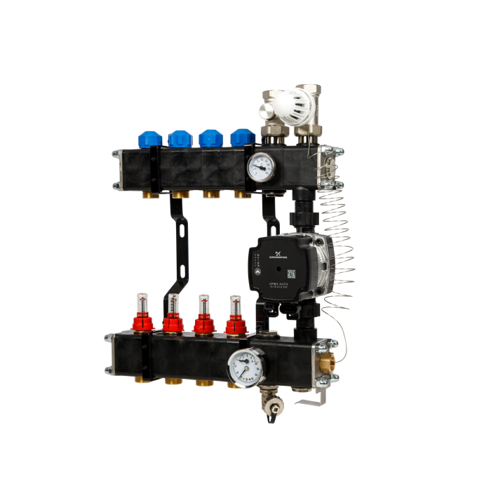 VTE composiet verdeler - pomp Grundfos - 4 groeps