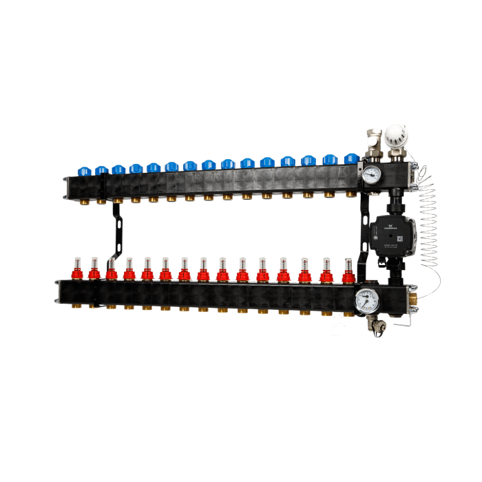 VTE composiet verdeler - pomp Grundfos - 15 groeps