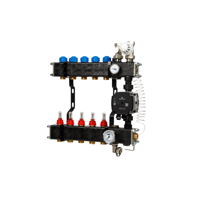 VTE composiet verdeler - pomp Grundfos - 5 groeps
