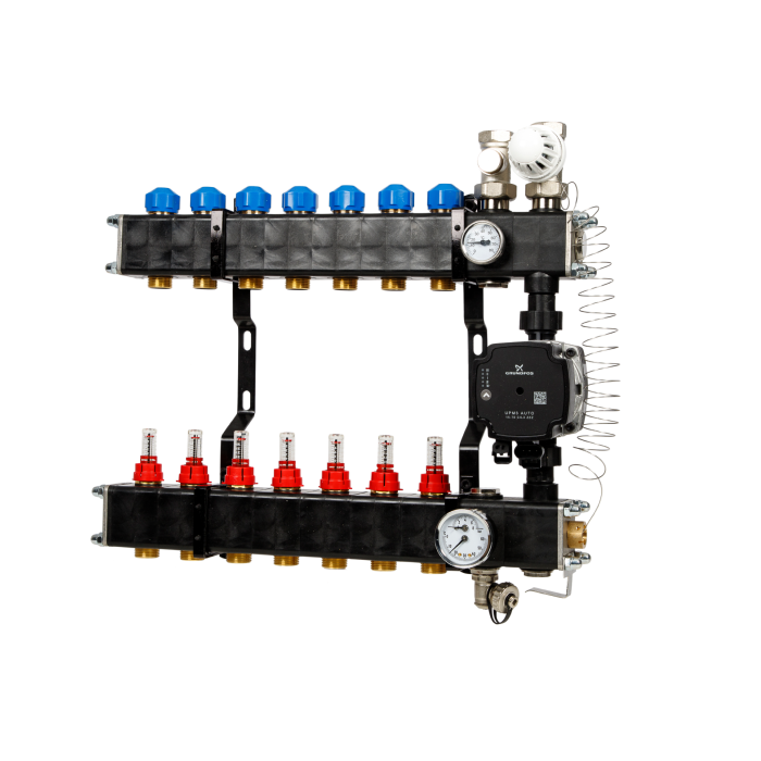 VTE composiet verdeler - pomp Grundfos - 7 groeps