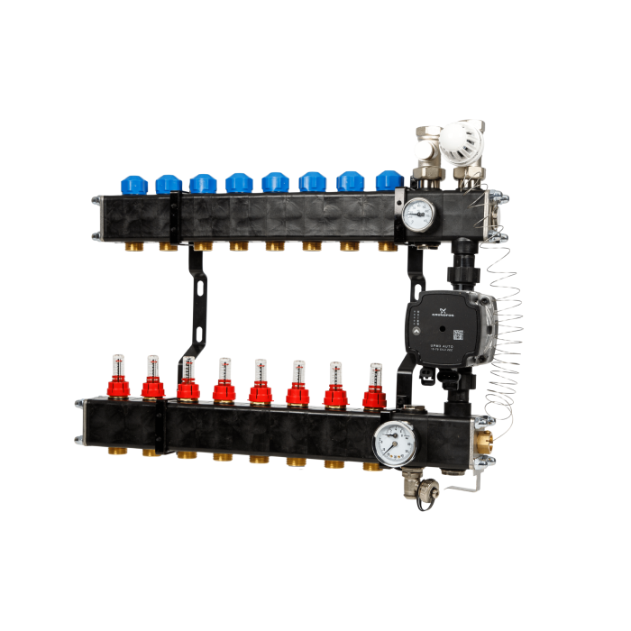 VTE composiet verdeler - pomp Grundfos - 8 groeps