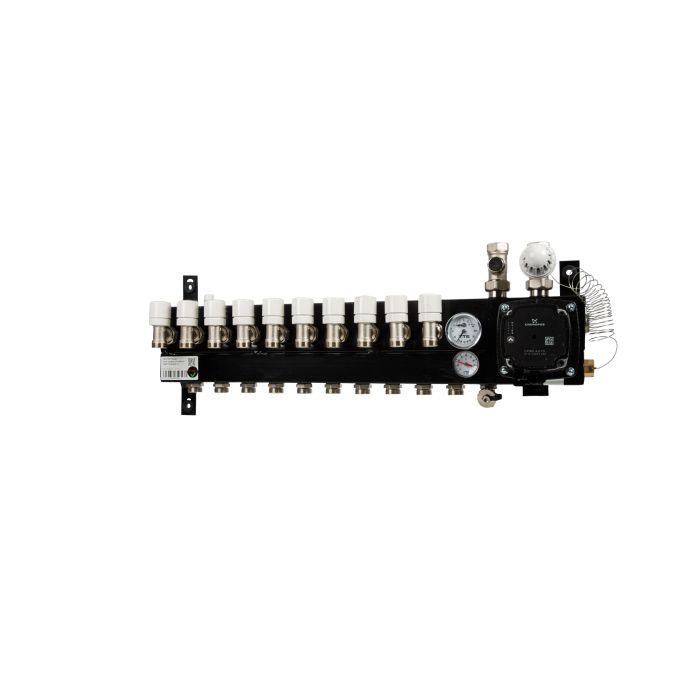 VTE SLIM verdeler vloerverwarming 10-groeps Grundfos pomp
