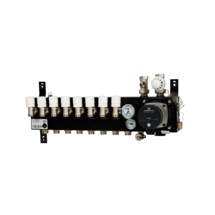 VTE SLIM verdeler vloerverwarming 8-groeps Grundfos pomp