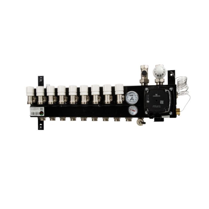 VTE SLIM verdeler vloerverwarming 9-groeps Grundfos pomp