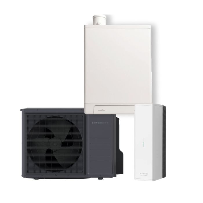 Intergas Xtend 5kW warmtepomp met Kombi Kompakt HRE 36/30 CW5