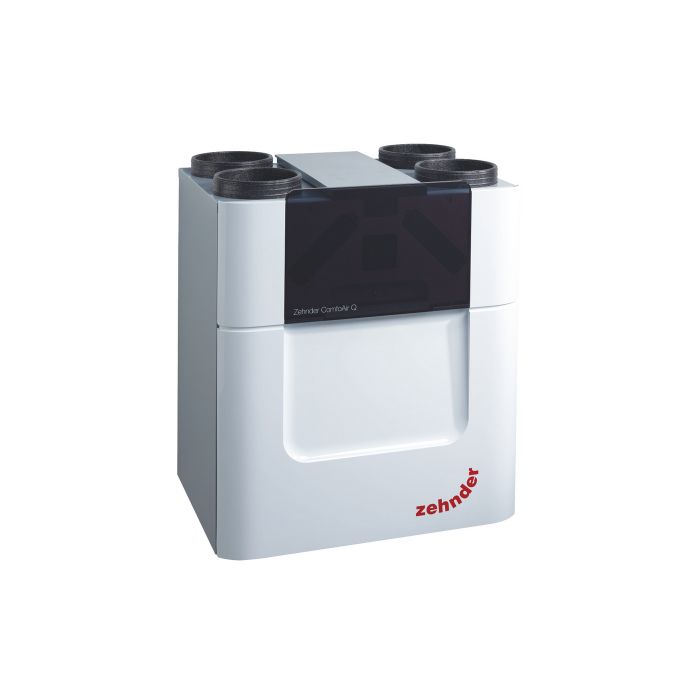 Vooraanzicht van de Zehnder WTW ComfoAir Q600 L/R met RF - Enthalpiewisselaar - Randaarde
