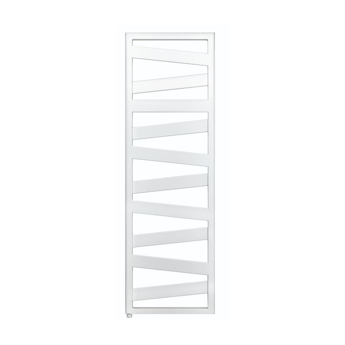 Vooraanzicht van de Zehnder Ribbon elektrische badkamerradiator - 600W - H1340 L600