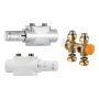 Heimeier Multilux 4-Eclipse onderblokset met Halo thermostaatknop - 2-pijps - wit