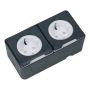 Schneider Electric Mureva IP55 2 voudig wandcontactdoos grijs