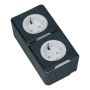 Schneider Electric Mureva IP55 2 voudig wandcontactdoos grijs - verticaal