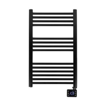 Vooraanzicht van de Eurom Sani badkamerradiator 600 Wifi - zwart