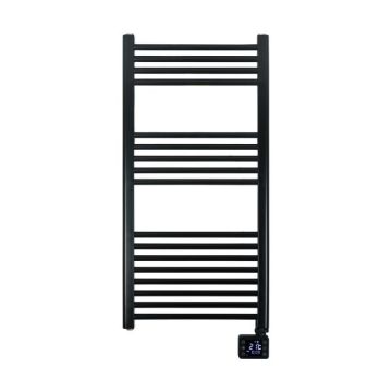 Vooraanzicht van de Eurom Sani badkamerradiator 800 Wifi - zwart