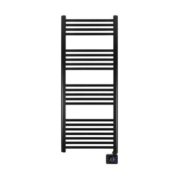 Vooraanzicht van de Eurom Sani badkamerradiator 1000 Wifi - zwart