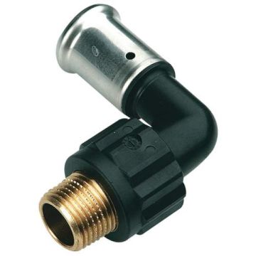 Henco kniekoppeling 90° 20x1/2 pers x buitendraad - 5PK-2004