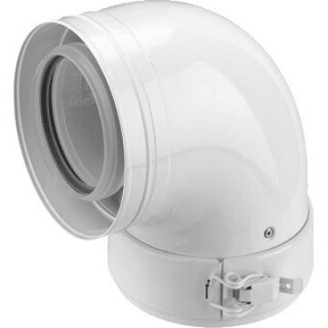 Burgerhout Conc.alu Bocht 90° 80/125 Wit