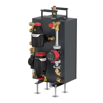 Vooraanzicht van de Flamco Flextherm Warmtepomp Skid