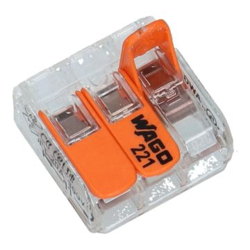 Wago verbindingsklem 3-voudig 0.14-4mm² soepel en massief - 50 stuks
